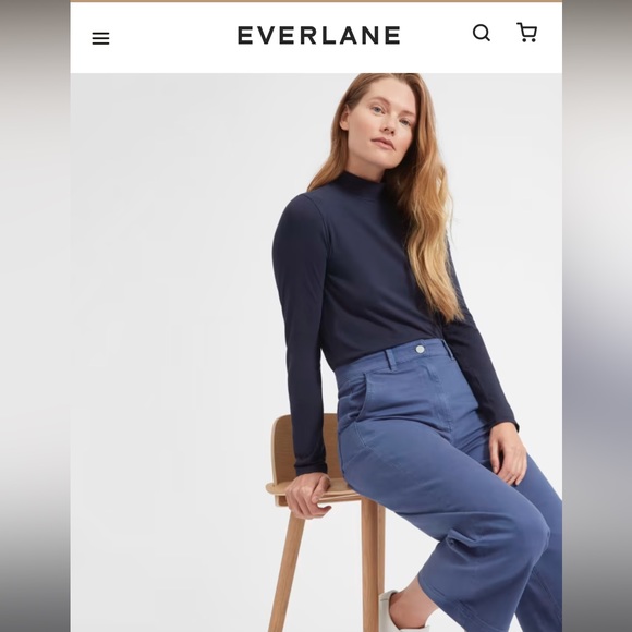 Everlane Wide Leg crop- dark blue - Picture 9 of 10